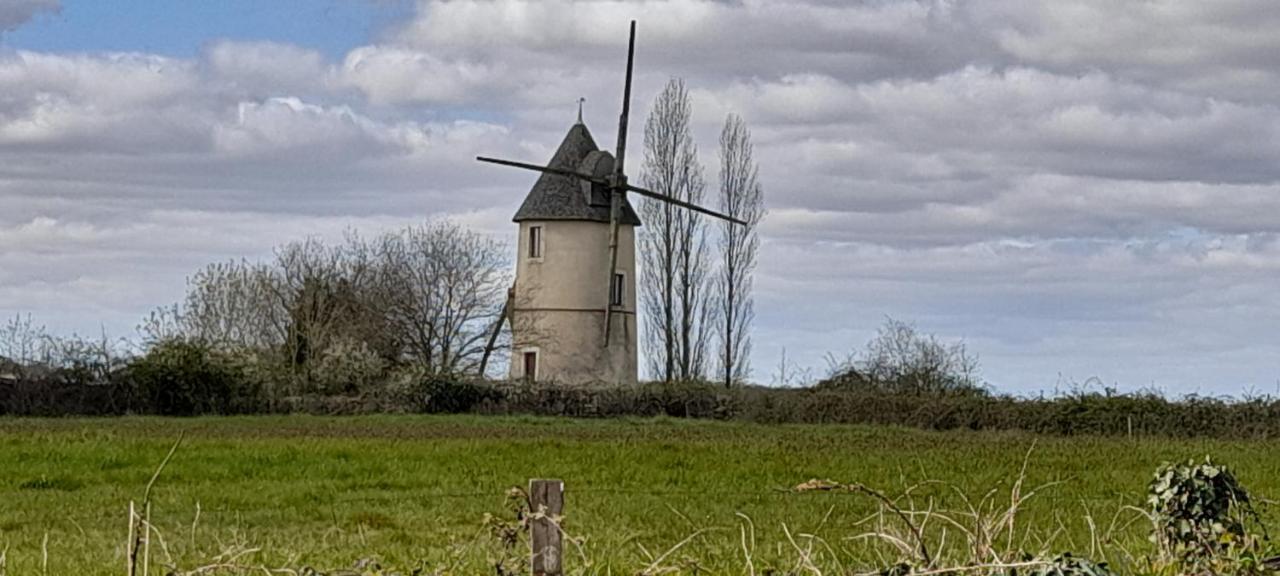 Vila Moulin A Vent Le Champ Du Trail Saint-Cyr-des-Gats Exteriér fotografie